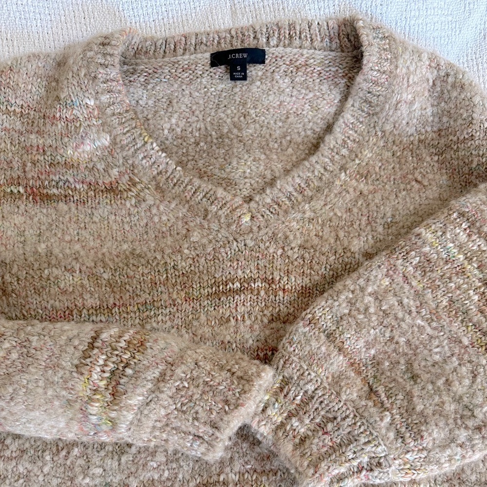 J. Crew V-Neck Sweater (rainbow thread sweater!!!)